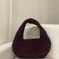 Hand Woven Crochet Bag - Deep Cherry