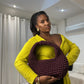 Hand Woven Crochet Bag - Deep Cherry