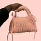 1/1 - Hand Woven Crochet Bag - Bright Peach
