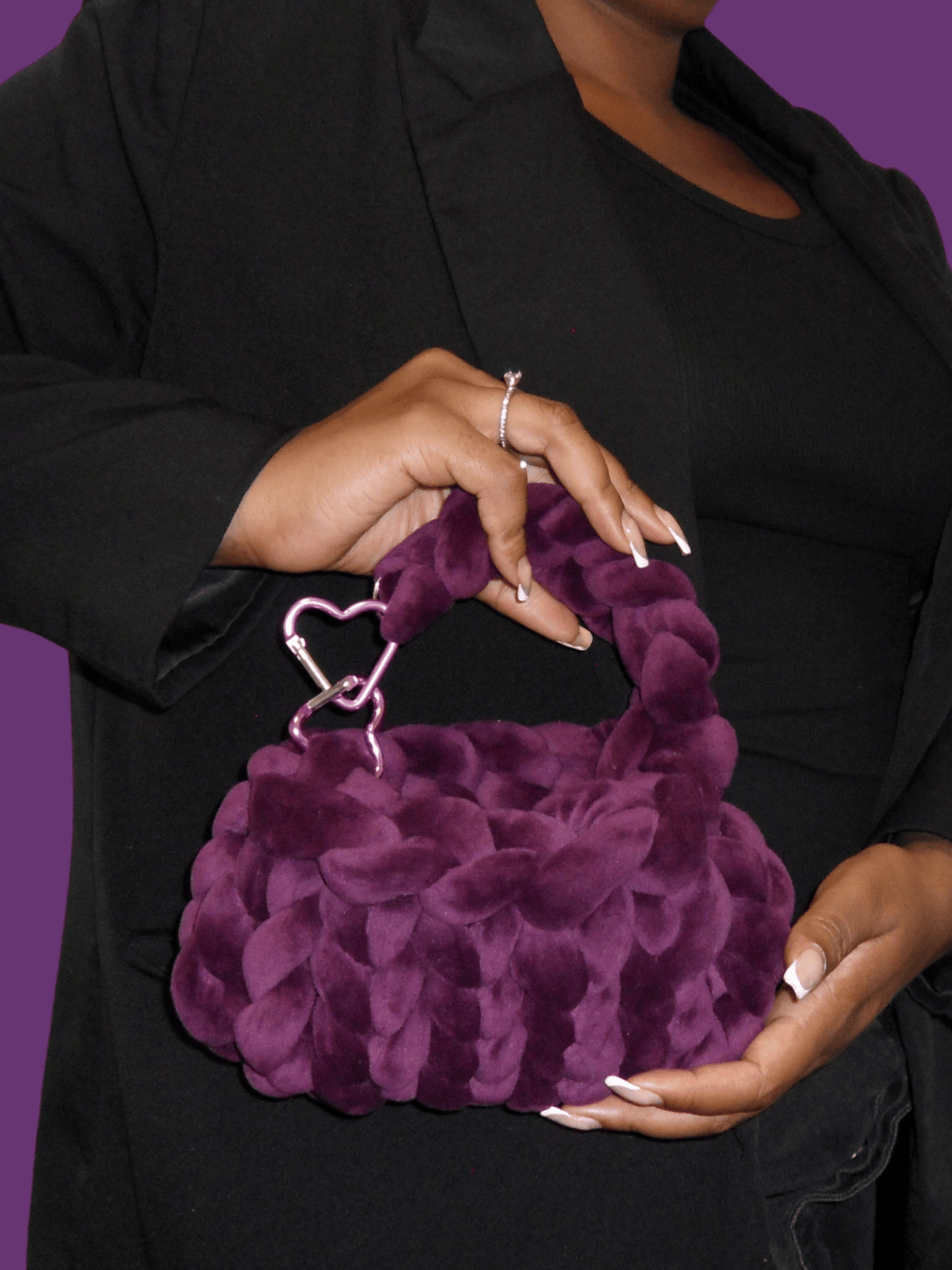 The Bubble Bag - Grape Velvet (Handmade)