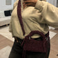 Hand Woven Crochet Crossbody - Deep Cherry