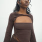 *sample item* VENUS Multi-Way Bandeau top + Twist Sleeve (2 in 1) - 'COFFEE'