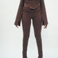 CLEO Fold-over waistband leggings - 'COFFEE'